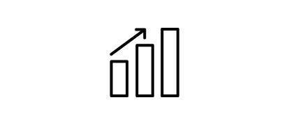 bar chart with arrow pointing up icon